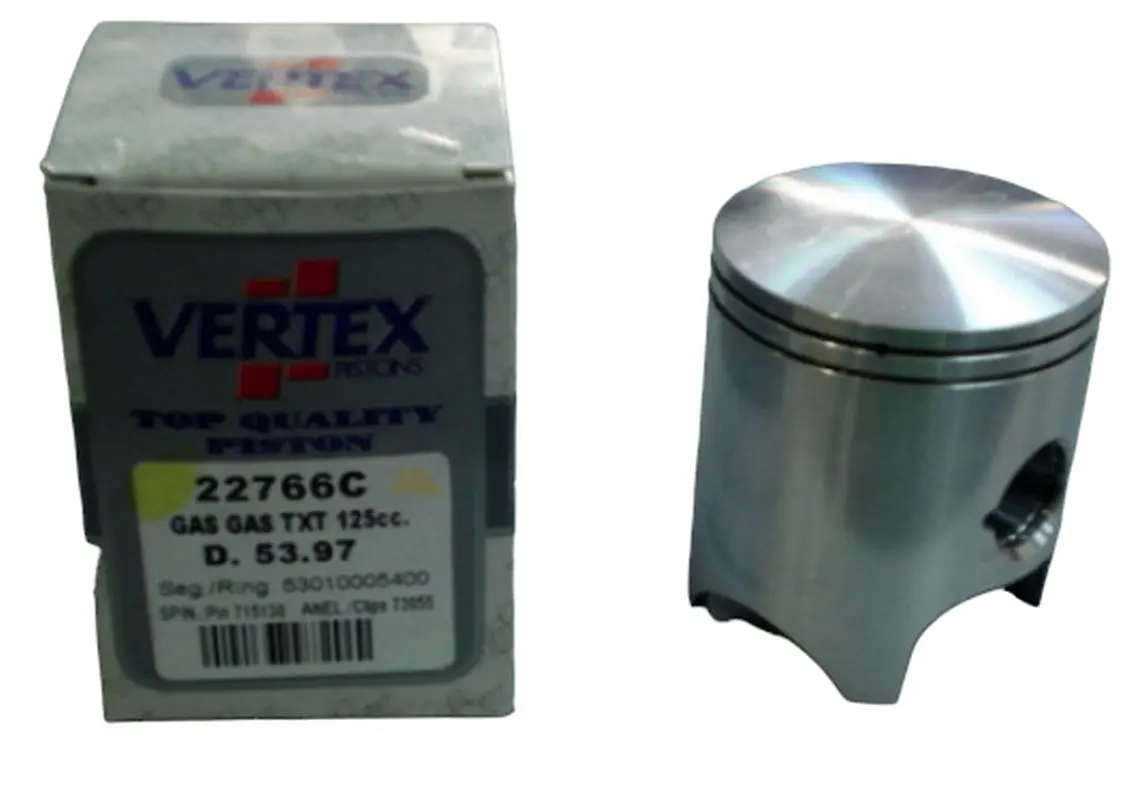 VERTEX píst GAS GAS 125 TXT '02-'21 (53,98mm) (+0,03mm) (kroužky 53009805400 X 2 kusy) (22766D) (VERTEX píst GAS GAS 125 TXT '02-'21 (53,98mm))