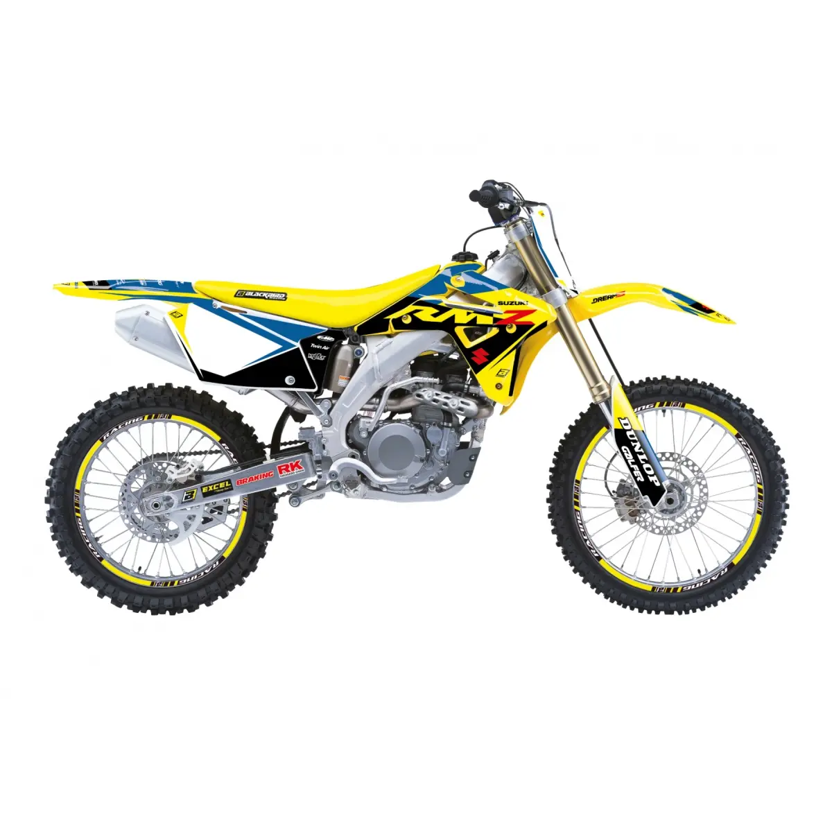 BLACKBIRD sada samolepek (dýhy) SUZUKI RMZ 450 05-07 DREAM 5 barva modrá žlutá černá (BLACKBIRD sada samolepek (dýhy) SUZUKI RMZ 450 05-07 DREAM 5)