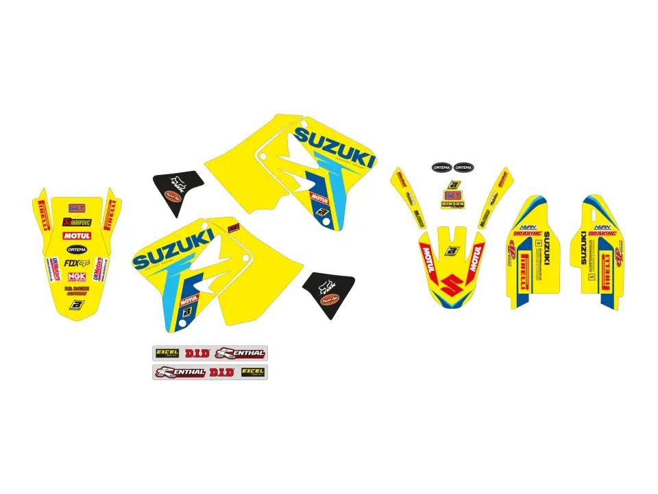 BLACKBIRD sada samolepek (dýhy) SUZUKI RM 125/250 01-24 REPLICA KSRT RESTYLE 22 (BLACKBIRD sada samolepek (dýhy) SUZUKI RM 125/250 01-24 REPLICA KSRT)