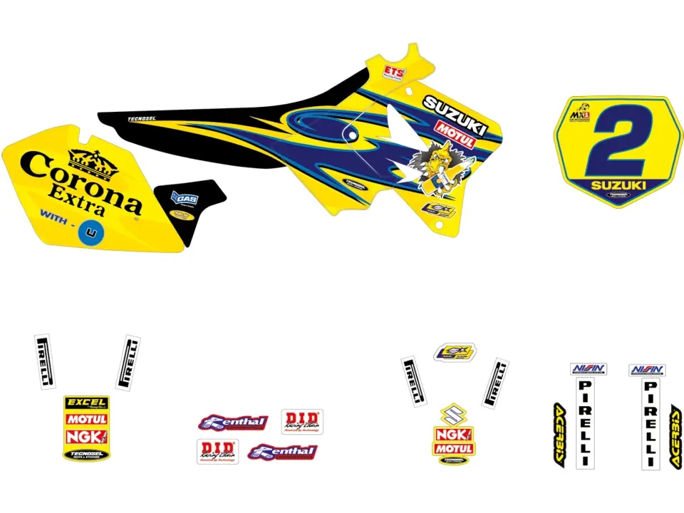 BLACKBIRD sada samolepek (dýhy) SUZUKI RM 125/250 01-24 REPLICA TEAM SUZUKI 2001 (BLACKBIRD sada samolepek (dýhy) SUZUKI RM 125/250 01-24 REPLICA)