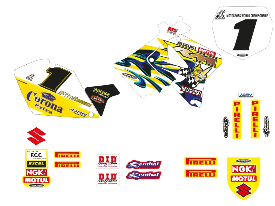 BLACKBIRD sada samolepek (dýhy) SUZUKI RM 125/250 01-24 REPLICA TEAM SUZUKI 2003 (BLACKBIRD sada samolepek (dýhy) SUZUKI RM 125/250 01-24 REPLICA)