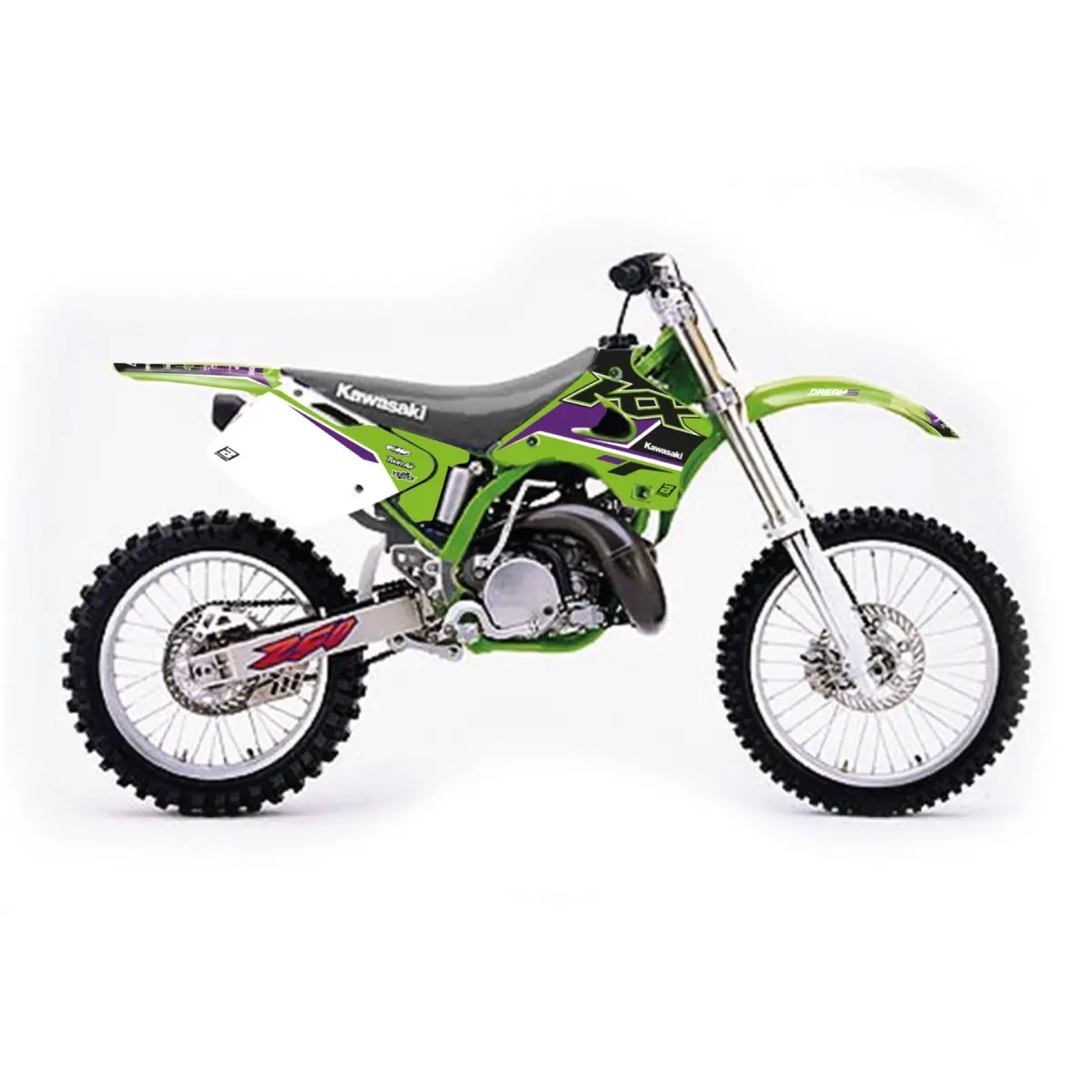 BLACKBIRD sada samolepek (dýhy) KAWASAKI KX 125/250 94-98 DREAM 5 barva zelená černá (BLACKBIRD sada samolepek (dýhy) KAWASAKI KX 125/250 94-98 DREAM)