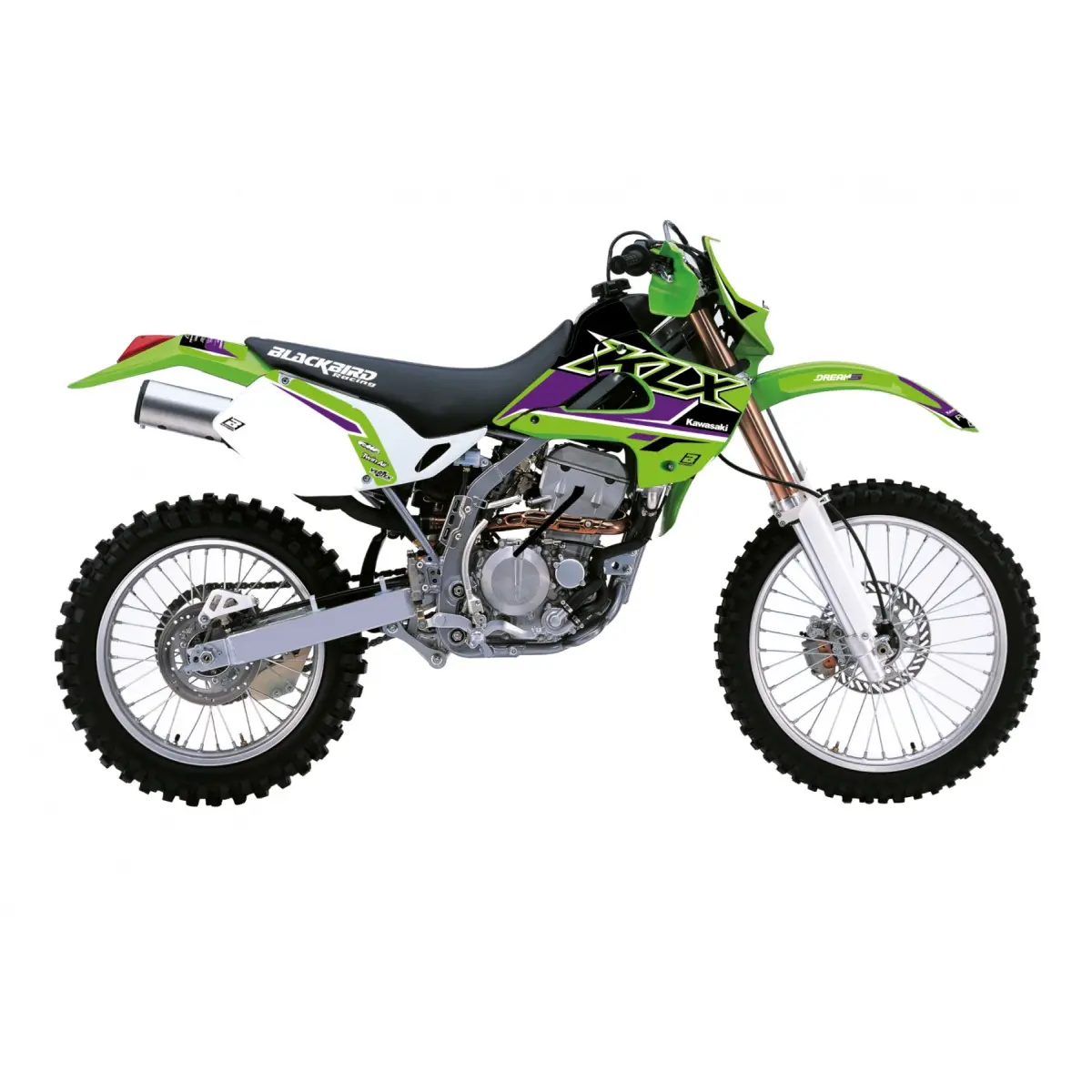 BLACKBIRD sada samolepek (dýhy) KAWASAKI KLX 300 97-08 DREAM 5 (BLACKBIRD sada samolepek (dýhy) KAWASAKI KLX 300 97-08 DREAM 5)