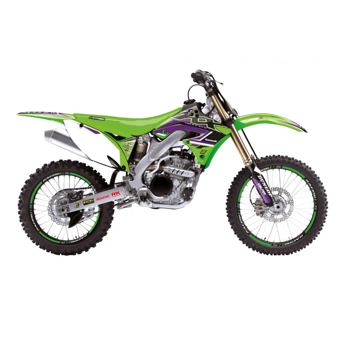 BLACKBIRD sada samolepek (dýhy) KAWASAKI KX 250F 09-12 DREAM 5 barva zelená černá ( )