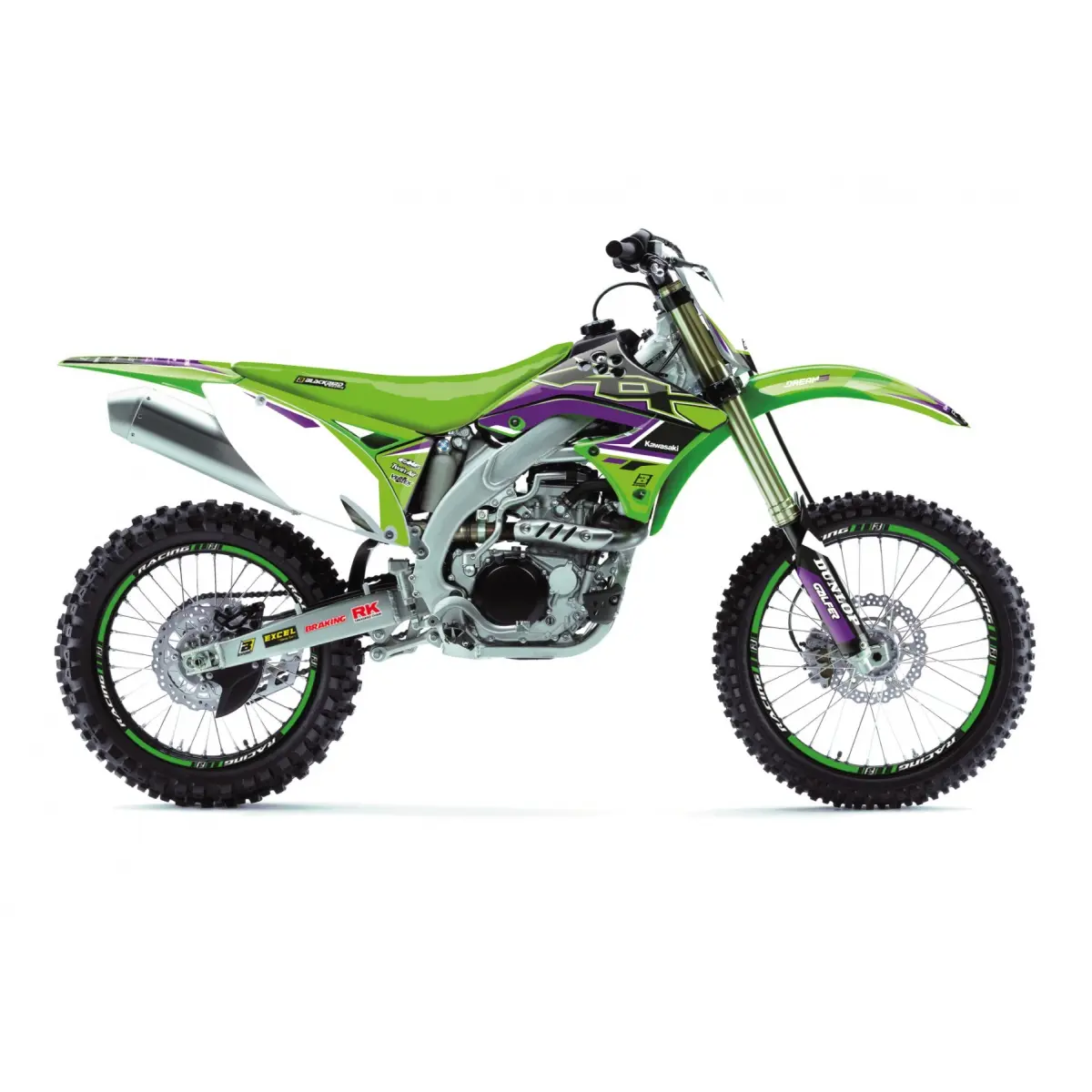 BLACKBIRD sada samolepek (dýhy) KAWASAKI KX 450F 09-11 DREAM 5 barva zelená černá ( )