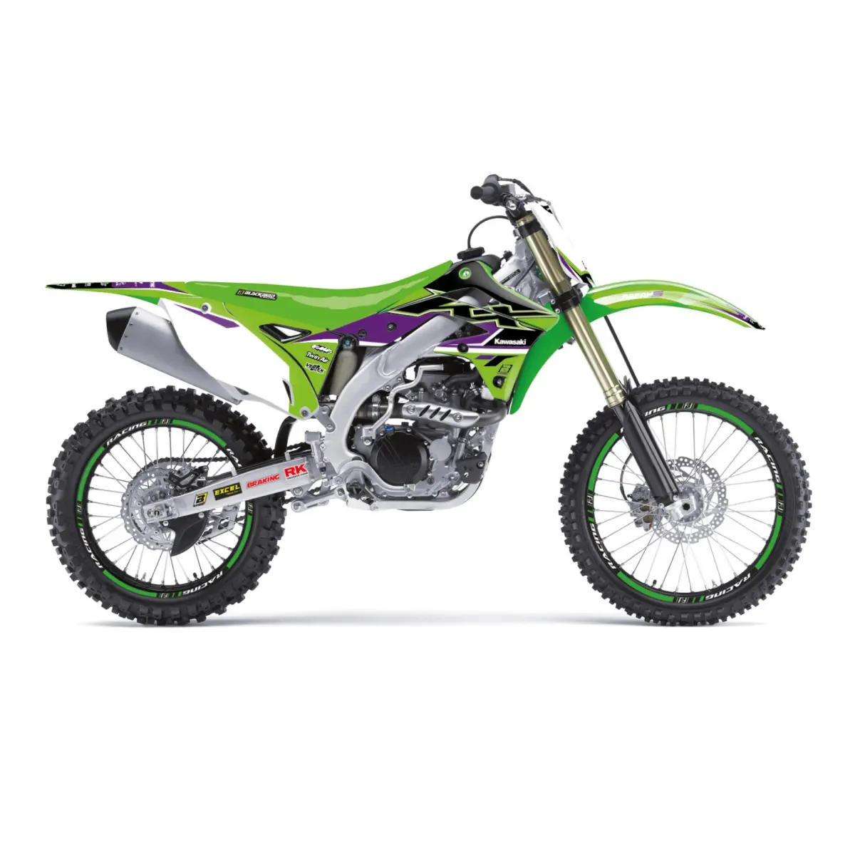 BLACKBIRD sada samolepek (dýhy) KAWASAKI KX 450F 12-15 DREAM 5 barva zelená černá (BLACKBIRD sada samolepek (dýhy) KAWASAKI KX 450F 12-15 DREAM 5)