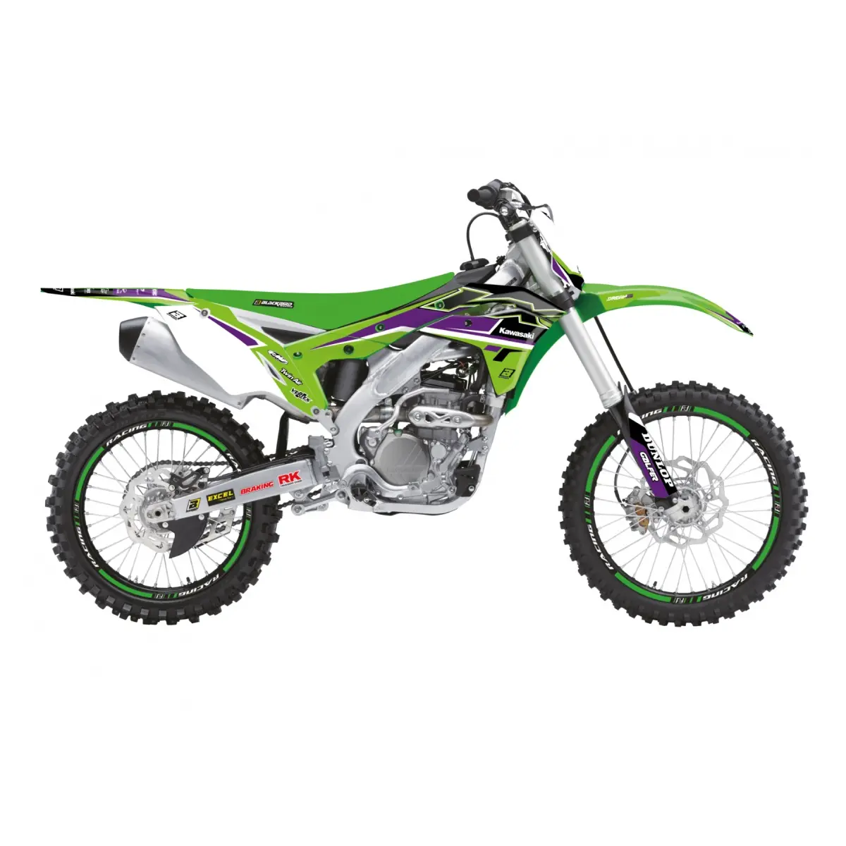 BLACKBIRD sada samolepek (dýhy) KAWASAKI KX 250F 17-20 DREAM barva zelená černá ( )