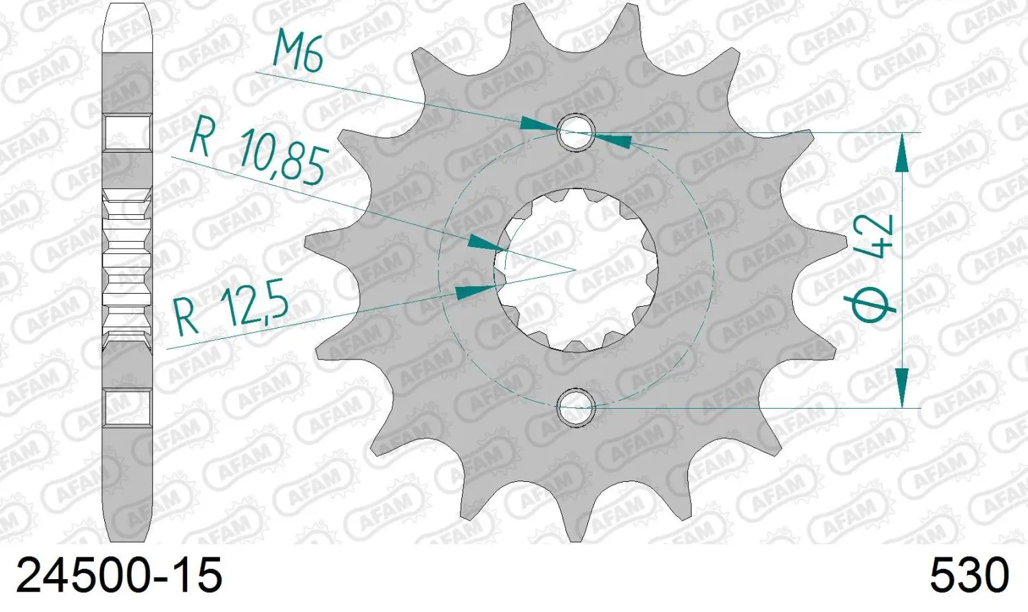 AFAM přední pastorek 513 15 SUZUKI GSF BANDIT 600/650/1200/1250, GSXR750 88-06 (JTF513.15) (řetěz 530) (AFAM přední pastorek 513 15 SUZUKI GSF BANDIT)