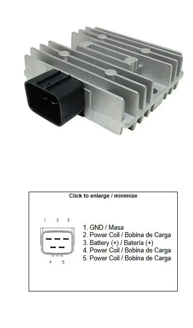 DZE regulátor napětí KAWASAKI KLE 300 VERSYS-X 17-23; KLE 650 VERSYS 18-22; ER 400Z 19-22; ER 650Z 17-23; EX 400 NINJA 18-23; EX 650 NINJA 17-23; W