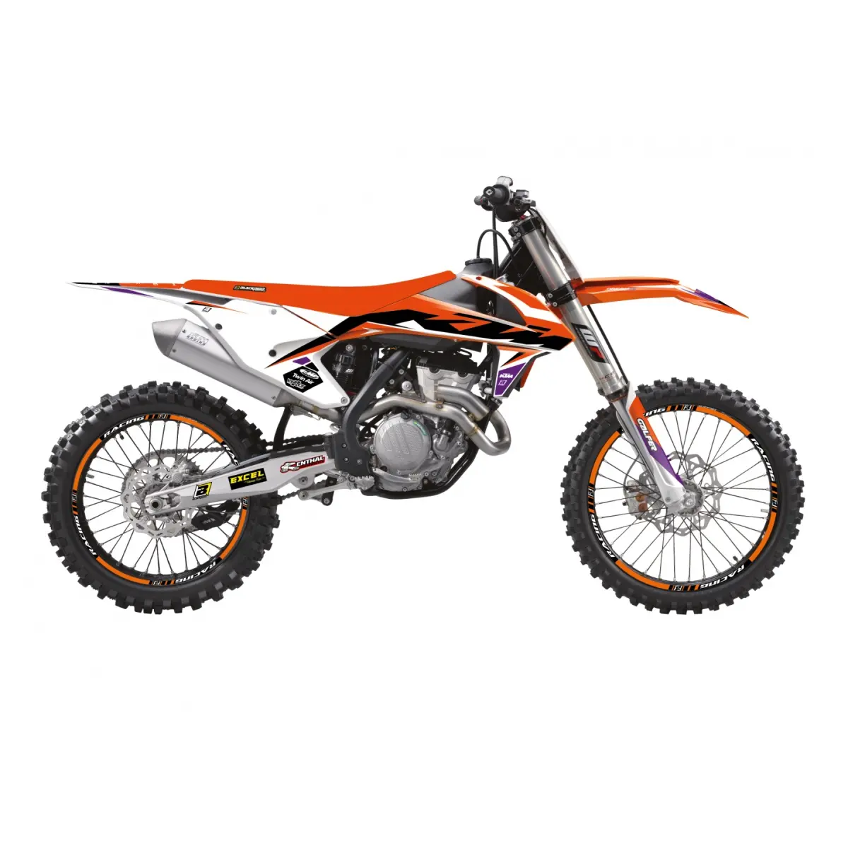 BLACKBIRD sada samolepek (dýhy) KTM SX/SX-F 16-18, EXC/EXC-F 17-19 DREAM 5 barva oranžová černá ( )