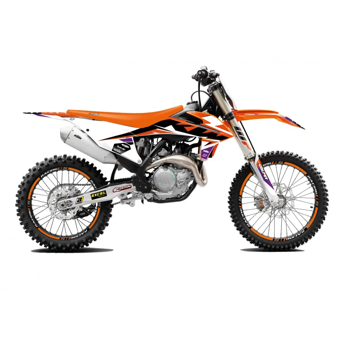 BLACKBIRD sada samolepek (dýhy) KTM SX/SX-F 19-22, EXC/EXC-F 20-23 DREAM 5 barva oranžová černá ( )