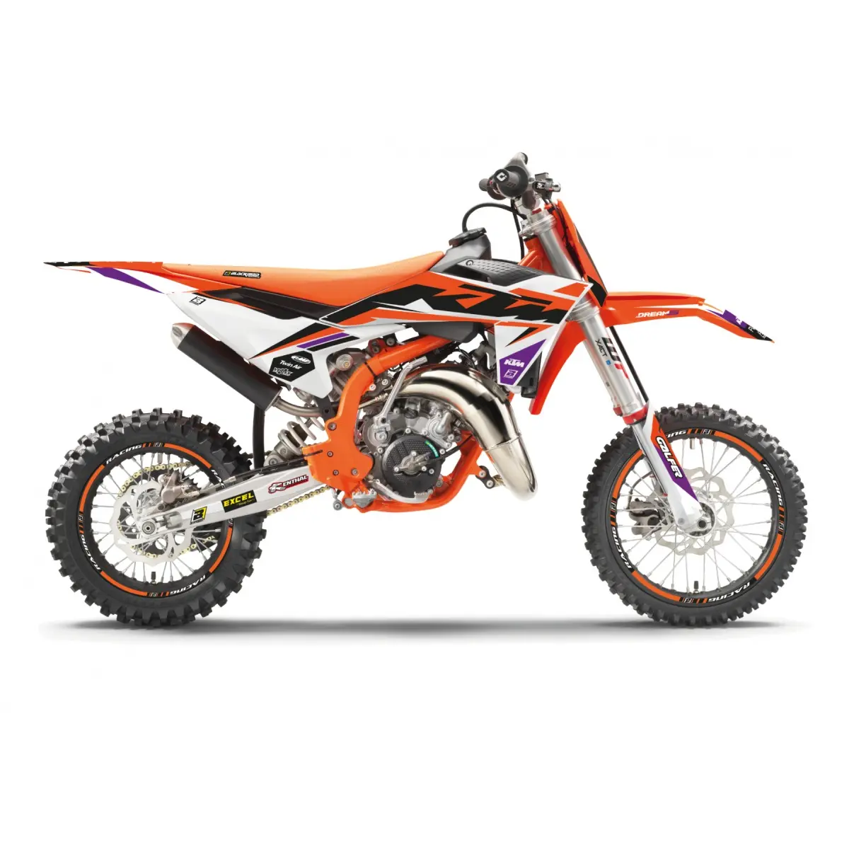 BLACKBIRD sada samolepek (dýhy) KTM SX 65 24-25 DREAM 5 barva oranžová bílá černá (BLACKBIRD sada samolepek (dýhy) KTM SX 65 24-25 DREAM 5 barva)