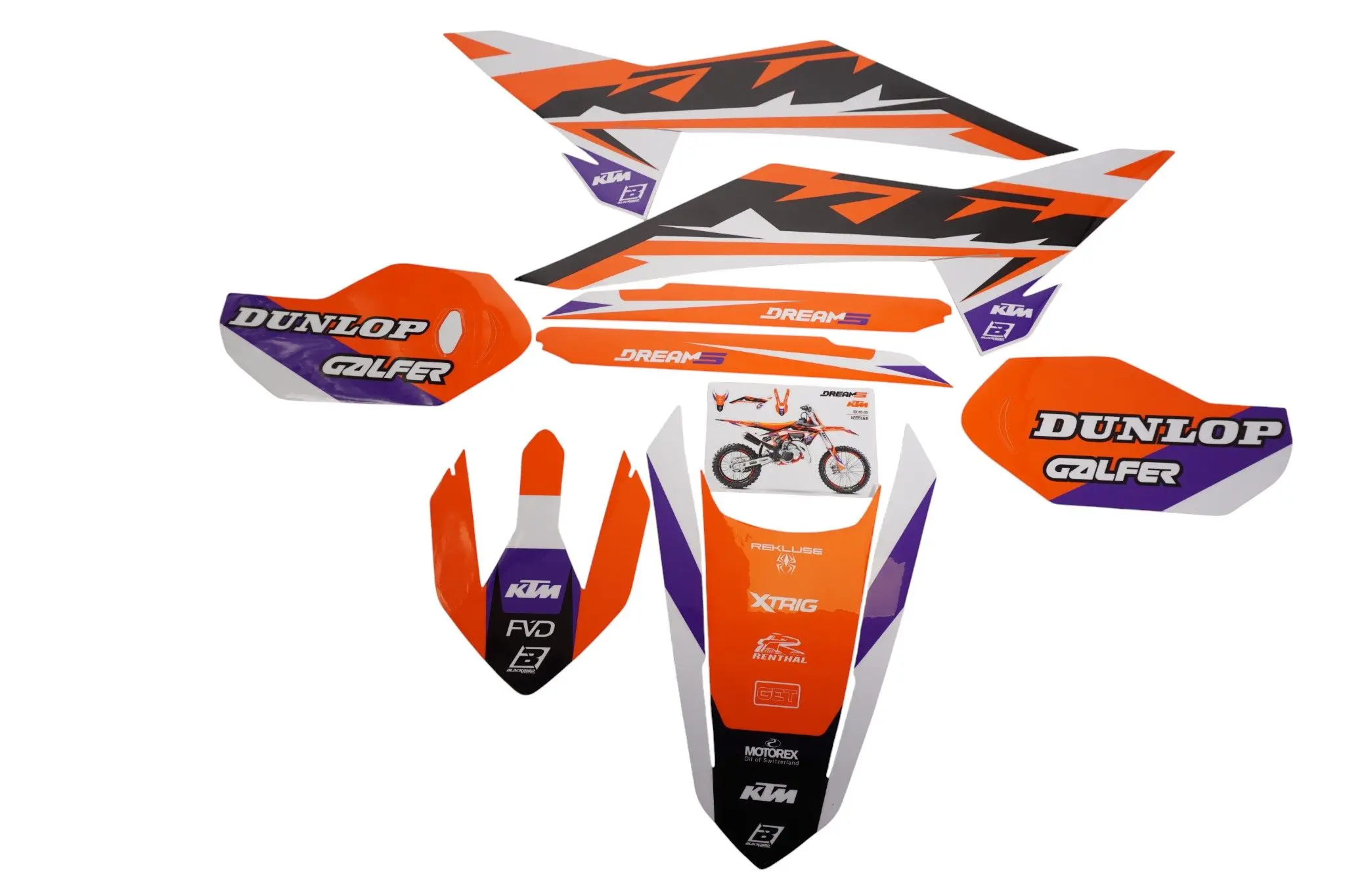BLACKBIRD sada samolepek (dýhy) KTM SX 85 25 DREAM 5 barva oranžová bílá černá ( )