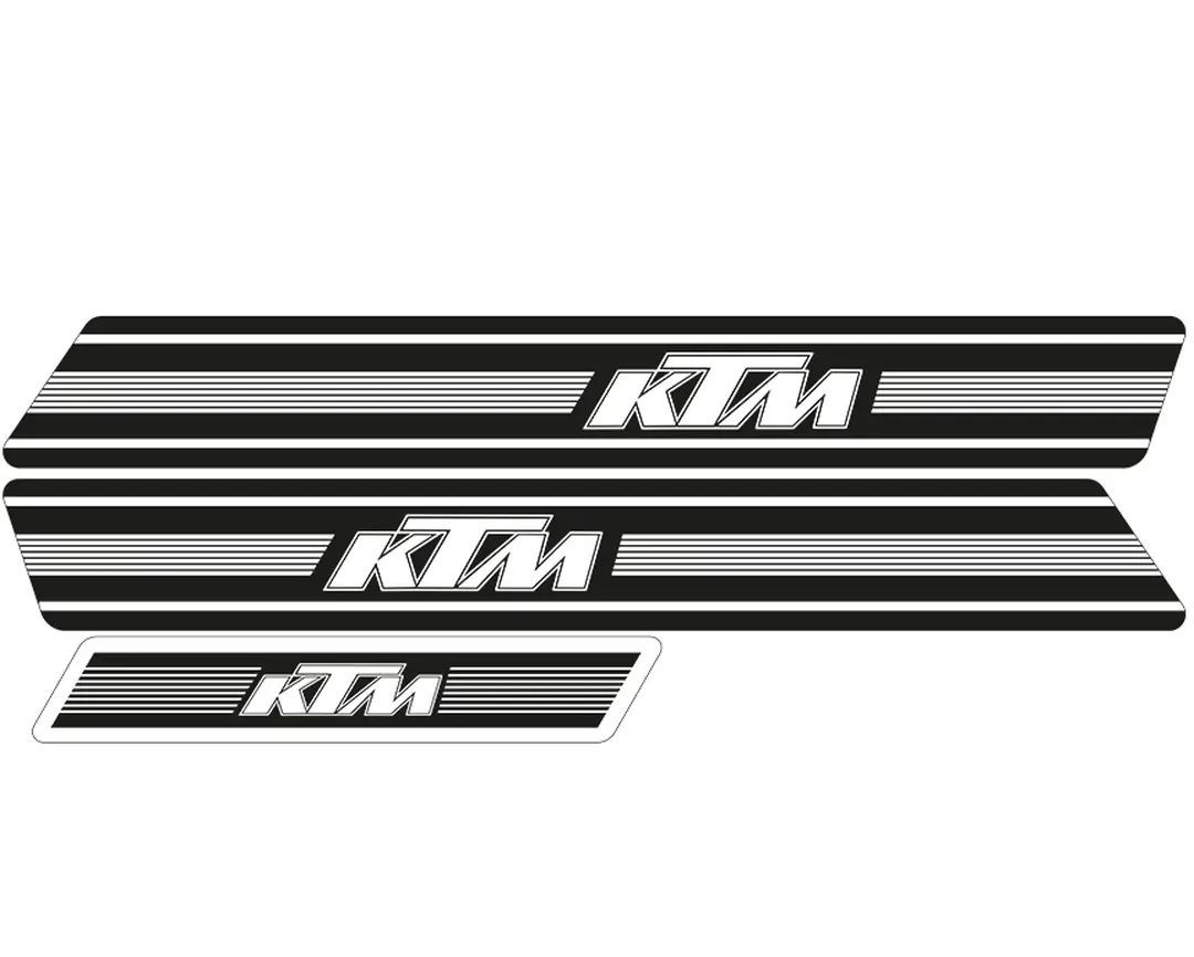 TECNOSEL (BLACKBIRD) sada samolepek (dýhy) KTM GS 74-76, REPLICA KTM, černé pozadí (TECNOSEL (BLACKBIRD) sada samolepek (dýhy) KTM GS 74-76, REPLICA)