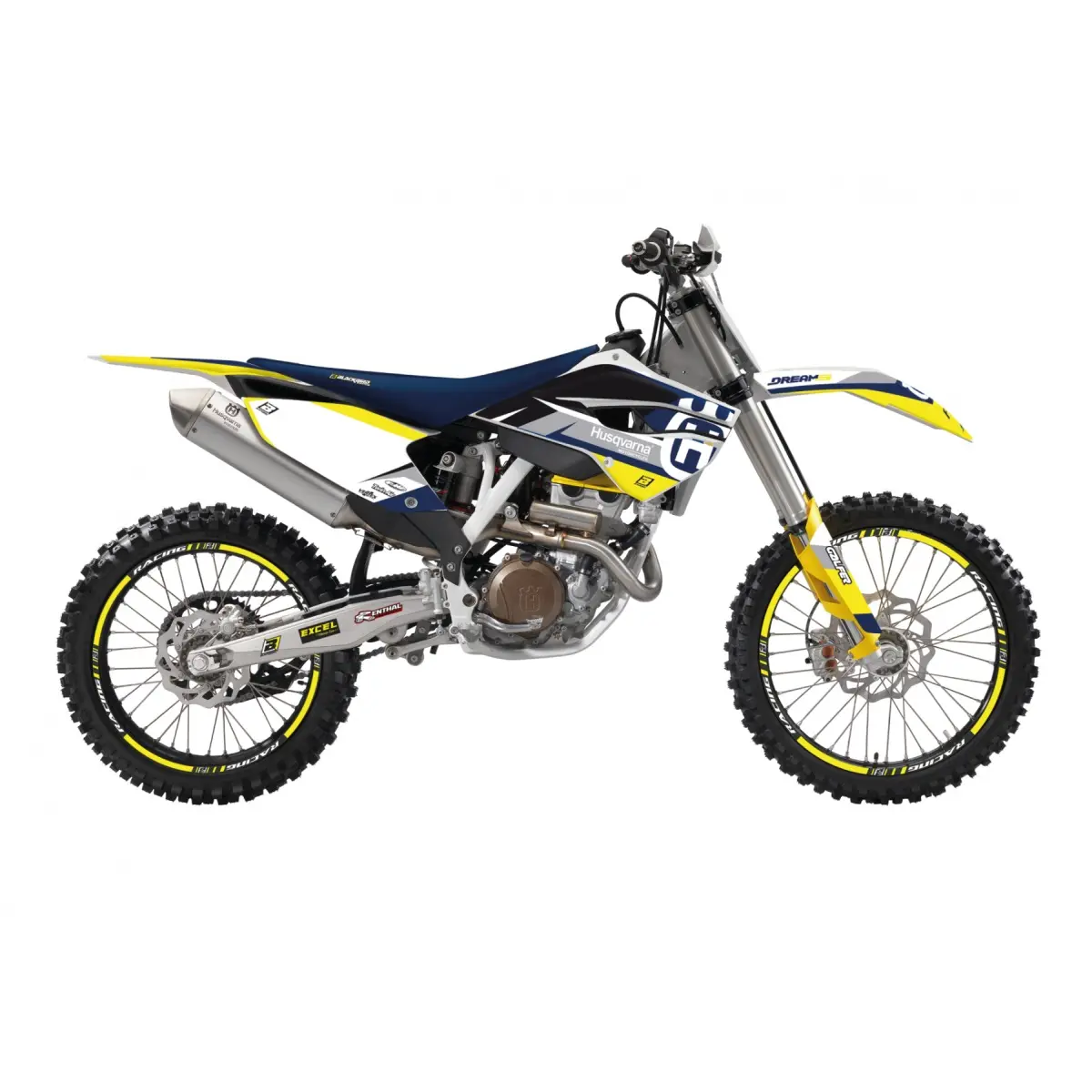 BLACKBIRD sada samolepek (dýhy) HUSQVARNA FC/TC 14-15, TE/FE 14-16 DREAM 5 barva modrá žlutá ( )