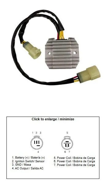 DZE regulátor napětí KAWASAKI ZX-6R 600 00-02; ZX-6RR 600 03-04; ZX-6R 636 03-04 (35A) (21066-1125) ( )