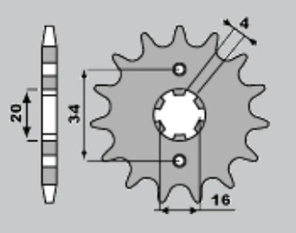 JR řetězové kolečko přední 263 16 YAMAHA DT125 LC '82-'88, TZR125, SR125 (JTF1263.16) ( )