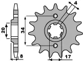 PBR řetězové kolo přední 267 13 18NC HONDA XL 250 R 84-87 (řetěz 520) (JTF287.13) (MADE IN ITALY) (PBR řetězové kolo přední 267 13 18NC HONDA XL 250)