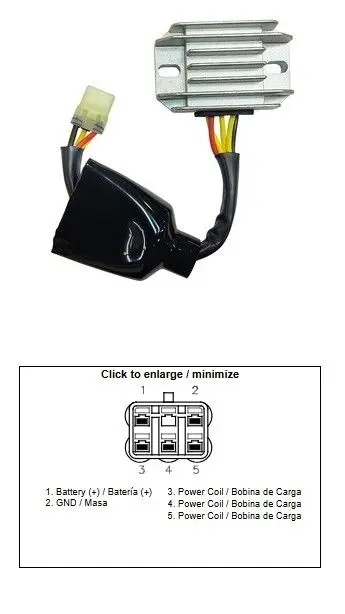 DZE regulátor napětí KAWASAKI KX 250F 13-16; KX 450F 12-15 (21066-0742) (12A) (DZE regulátor napětí KAWASAKI KX 250F 13-16; KX 450F 12-15)