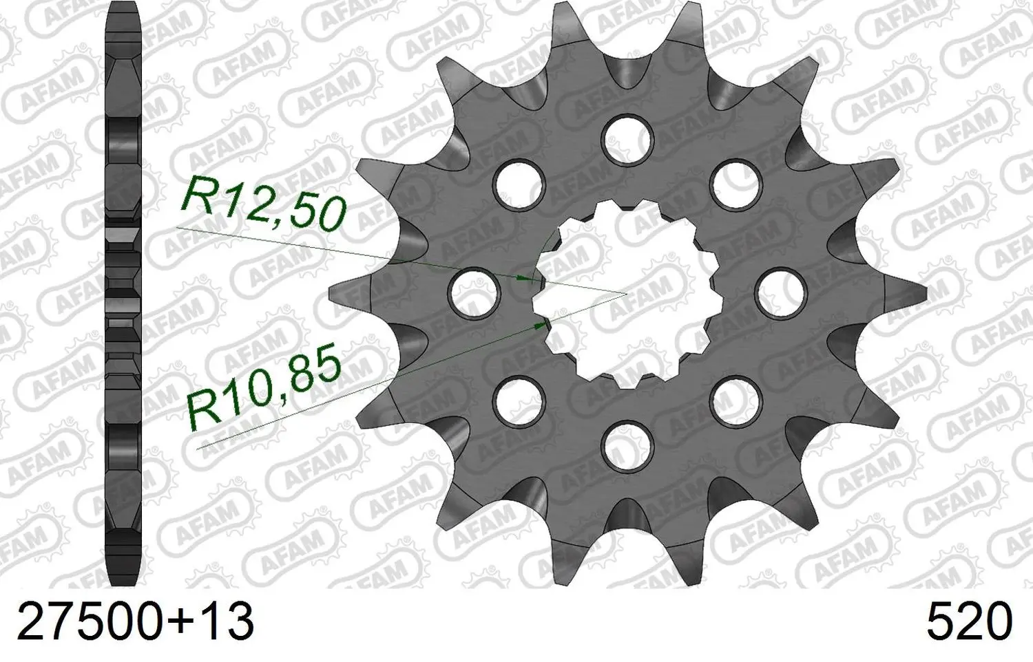 AFAM přední pastorek 565 13 /2141 13 KAWASAKI KXF 450 '06-, YAMAHA YZF/WRF 400/426/450, YFZ 450 '04-'13 samočisticí (JTF565.13SC) (řetěz 520) (AFAM)