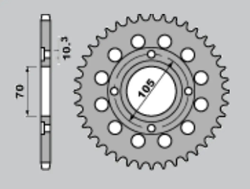 CHT řetězové kolo zadní 278 38 HONDA CB 250 360 400 '73-'79 (278-38) (JTR278.38) (CHT řetězové kolo zadní 278 38 HONDA CB 250 360 400 '73-'79)