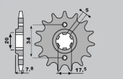 PBR řetězové kolo přední 279 14 18NC NSR 125/VT 125 (JTF327.14) (MADE IN ITALY) (PBR řetězové kolo přední 279 14 18NC NSR 125/VT 125 (JTF327.14))