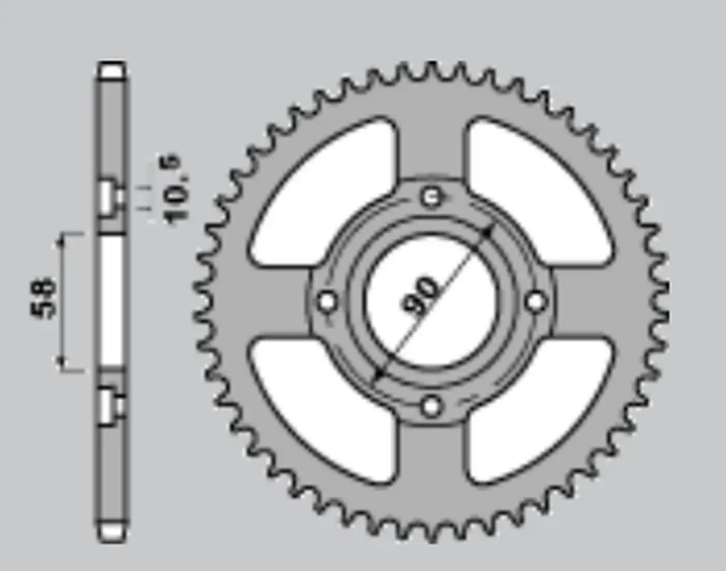 PBR zadní řetězové kolo 279 45 C45 KTM 125 DUKE 11-13 (JTR273.45) (náhrada za 4668 45) (řetěz 520) (otvor 8,5MM) (MADE IN ITALY) (PBR zadní řetězové)