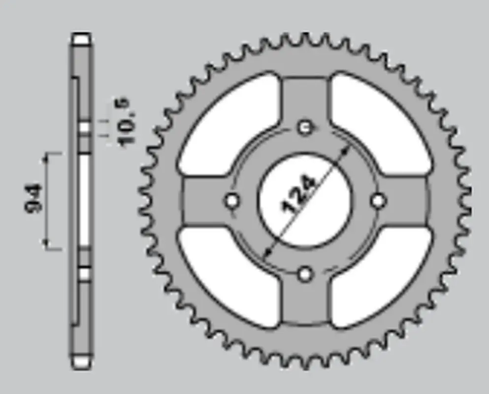 CHT zadní řetězové kolo 282 37 HONDA CB550 F 76-80 (282-37) (JTR282.37) (CHT zadní řetězové kolo 282 37 HONDA CB550 F 76-80 (282-37) (JTR282.37))