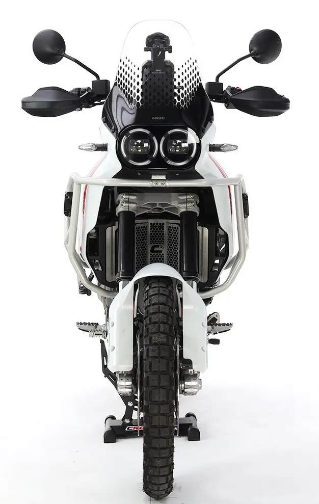 CROSSPRO hliníkové kryty motoru a chladičů DUCATI DESERT X '22- (pasuje na originální desku pod motor) barva černá (CROSSPRO hliníkové kryty motoru a)