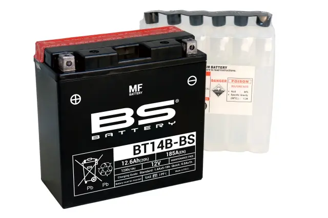 BS akumulátor BT14B-BS (YT14B-BS) 12V 12AH 150X69X145 bezúdržbový - elektrolyt zvlášť (210A) UE48 (4) (BS akumulátor BT14B-BS (YT14B-BS) 12V 12AH)