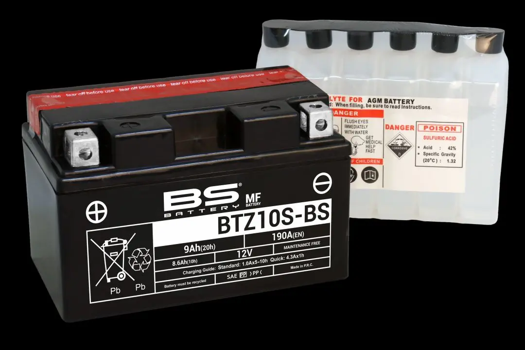 BS akumulátor BTZ10S-BS (YTZ10S, YTZ10S-BS) 12V 8,6AH 150X86X95 bezúdržbový - elektrolyt zvlášť (190A) UE48 (4) ( )