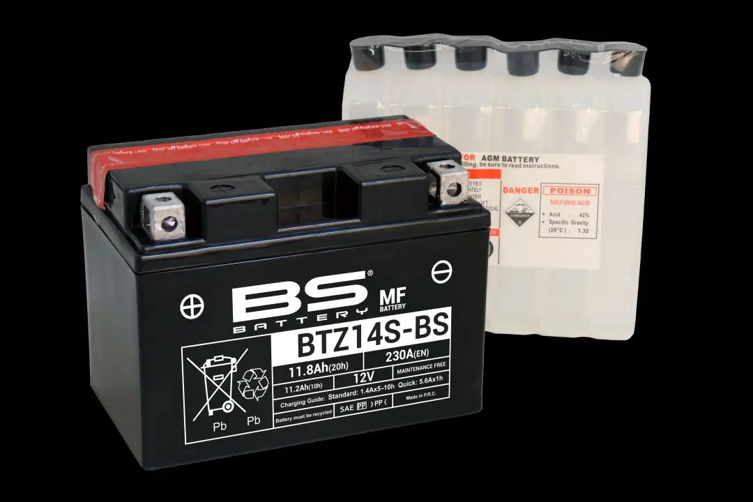BS akumulátor BTZ14S-BS (YTZ14S, YTZ14S-BS) 12V 11,2AH 150X86X110 bezúdržbový - elektrolyt zvlášť (230A) UE48 (4) (BS akumulátor BTZ14S-BS (YTZ14S,)