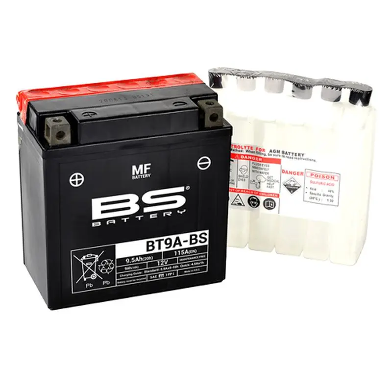 BS akumulátor BT9A-BS (YT9A-BS) 12V 9AH 135X75X139 bezúdržbový - elektrolyt zvlášť (115A) UE48 (4) ( )