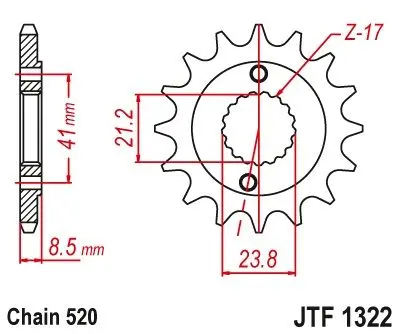 GROSSKOPF řetězové kolo přední 2071 13 HONDA XR 400 96-04 (JTF1322.13) ( )
