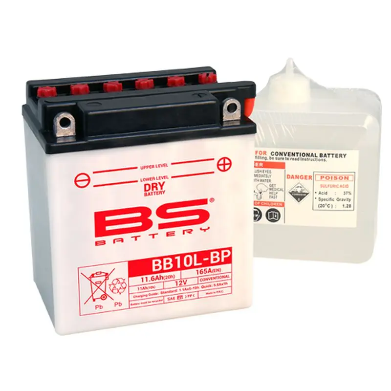 BS akumulátor BB10L-BP (BB10L-B) (YB10L-BP) 12V 11AH 135X90X145 obsluhovaný - elektrolyt zvlášť (165A) UE48 (4) ( )