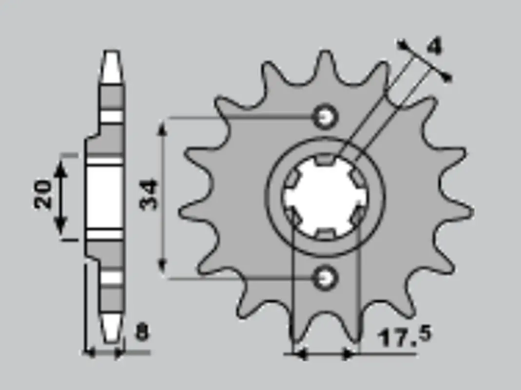 PBR řetězové kolo přední 328 13 18NC HONDA NSR 125 89-93 (řetěz 520) (PBR řetězové kolo přední 328 13 18NC HONDA NSR 125 89-93 (řetěz 520))