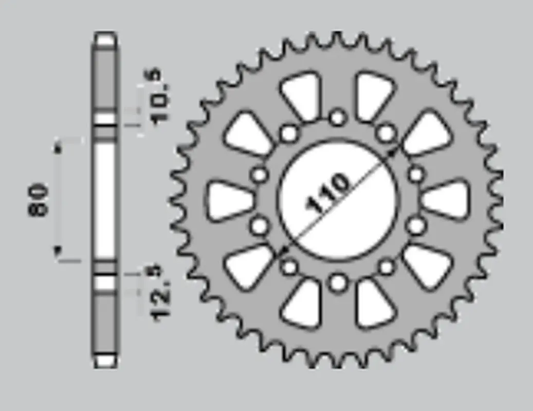 JR řetězové kolo zadní 334 45 HONDA CBX 550F '82-'86, CBX 750F '84-'86 (JTR1334.45) ( )