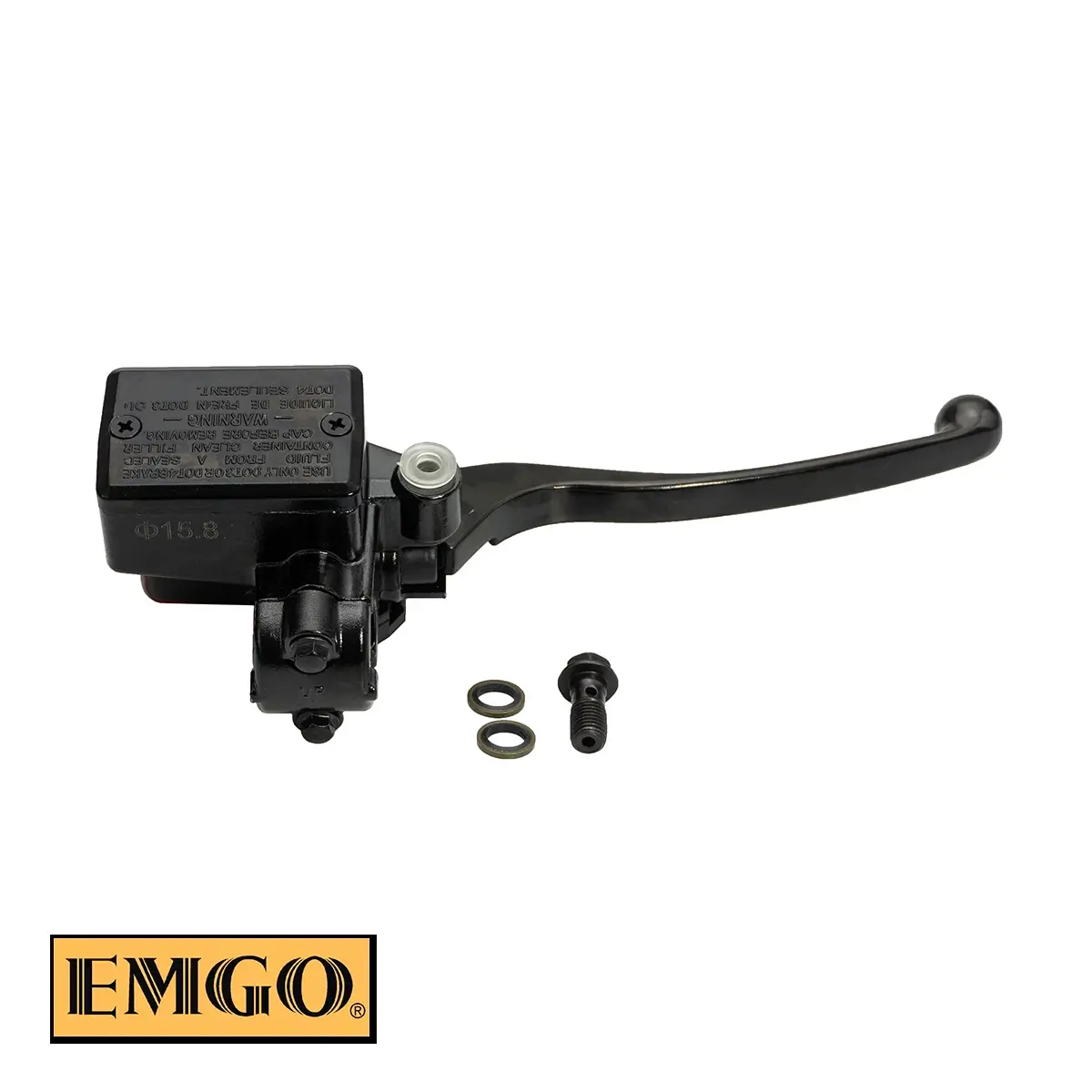 EMGO pumpa přední brzdy kompletní (15,8mm) s upevněním zrcátka a pákou HONDA CB 400 79-82, GL 500, CB 650, CX 650, CB 750 F 79-83, VF 750, CB 900 F