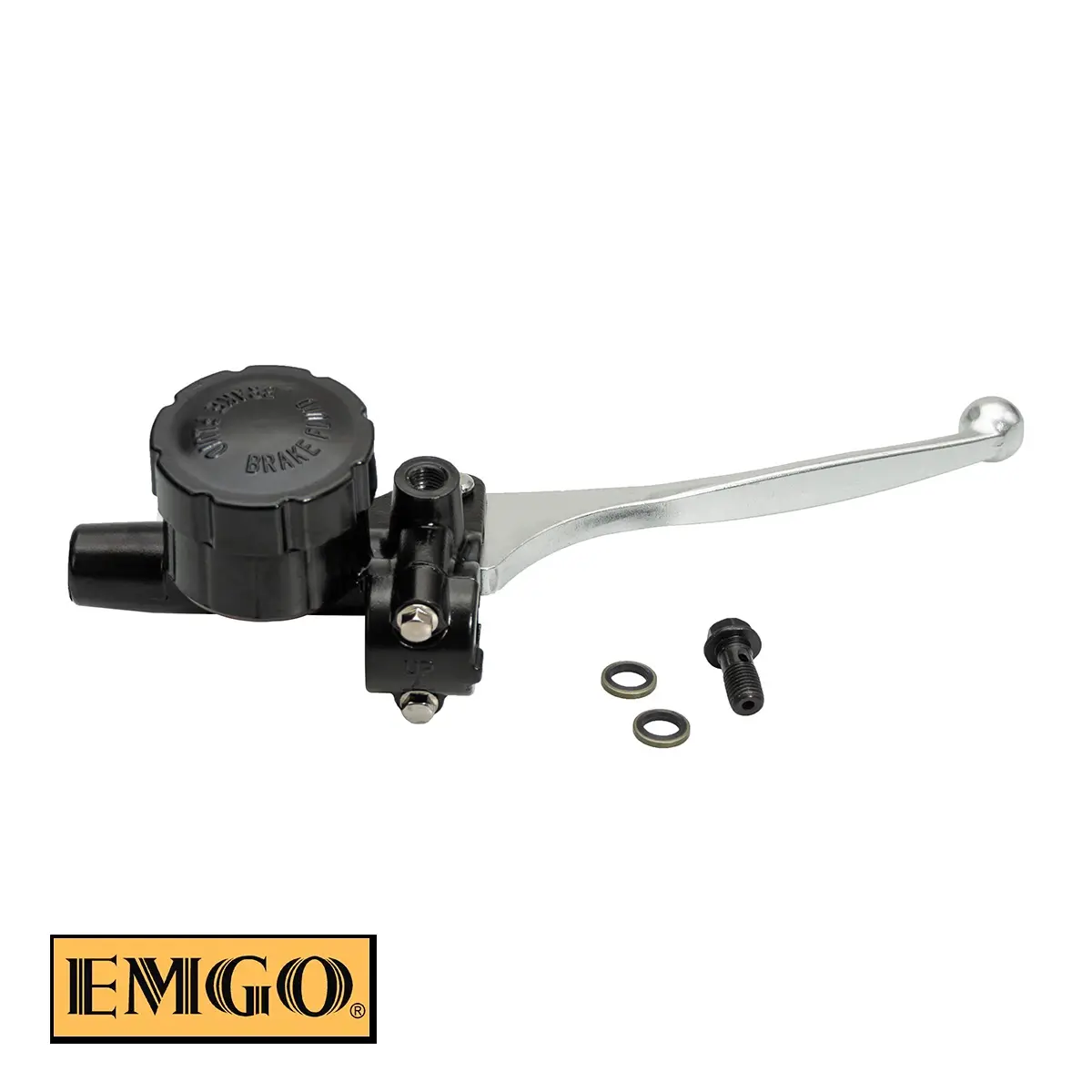 EMGO pumpa přední brzdy kompletní (14mm) s upevněním zrcátka a pákou HONDA CB 350 F 72-74, CB 360 74-76, CB 450 70-74, CB 500/550 75-76, CB 750 F
