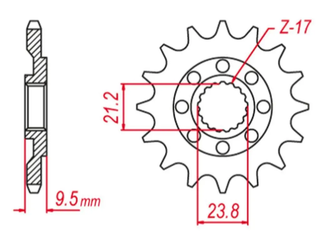 GROSSKOPF řetězové kolo přední 342 16 HONDA CR 250 88-08, CRF 450 02-25, CRF 250R 22-25 (JTF284.16) (GROSSKOPF řetězové kolo přední 342 16 HONDA CR)