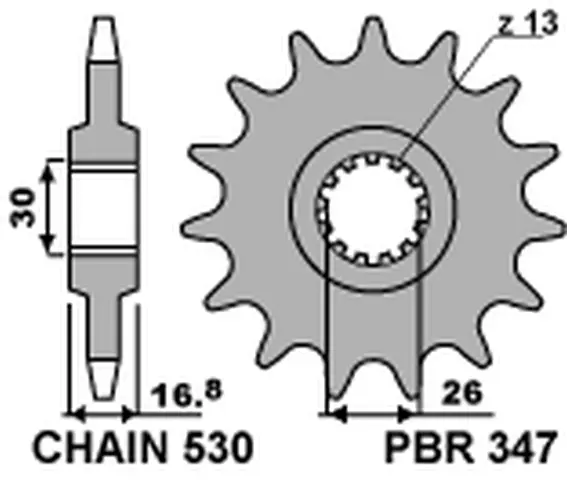 PBR řetězové kolo přední 347 16 HONDA CBR 1000RR '04-'16, CBF 1000, CBR 900/929/954 (JTF333.16) (34716JT) (MADE IN ITALY) (PBR řetězové kolo přední)