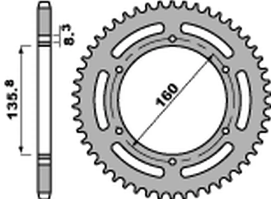 PBR rozeta 3552 40 C45 BMW G310 R '16-'19 (JTR5.40) (ŁAŃC. 520) (STD.) (MADE IN ITALY) ( )