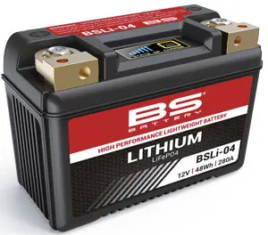 BS akumulátor lithium-iontový s indikátorem nabití LIFEPO4 BSLI-04/06 (134X65X92) (280A,48WH,4AH)