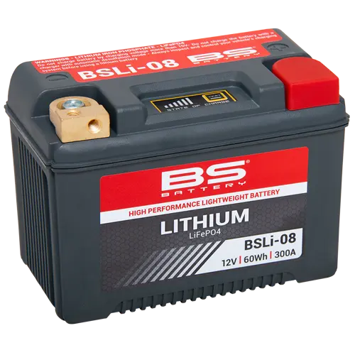 BS akumulátor lithium-iontový s indikátorem nabití LIFEPO4 BSLI-08 (148X86X105) (12,8V,300A,64WH,5AH)