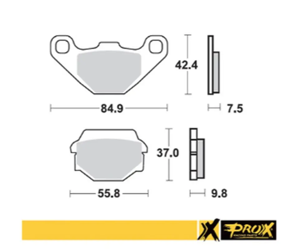 PROX brzdové destičky KH67/2/3 sintrované KAWASAKI KDX 200 89-92, KL 650 87-89, KLR 650 95-07, KMX 125 86-03, KX 125 87-88, SUZUKI LT-A/F 500 VINSON