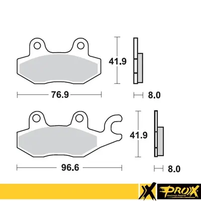 PROX brzdové destičky KH165 SUZUKI LT-R 450 06-11, YAMAHA YFZ 450 04-08 pravé přední (PROX brzdové destičky KH165 SUZUKI LT-R 450 06-11, YAMAHA YFZ)