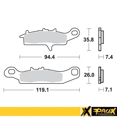 PROX brzdové destičky KH342 KAWASAKI KFX 450R 08-14, KVF 650 BRUTE FORCE 05-13 levé přední (PROX brzdové destičky KH342 KAWASAKI KFX 450R 08-14, KVF)
