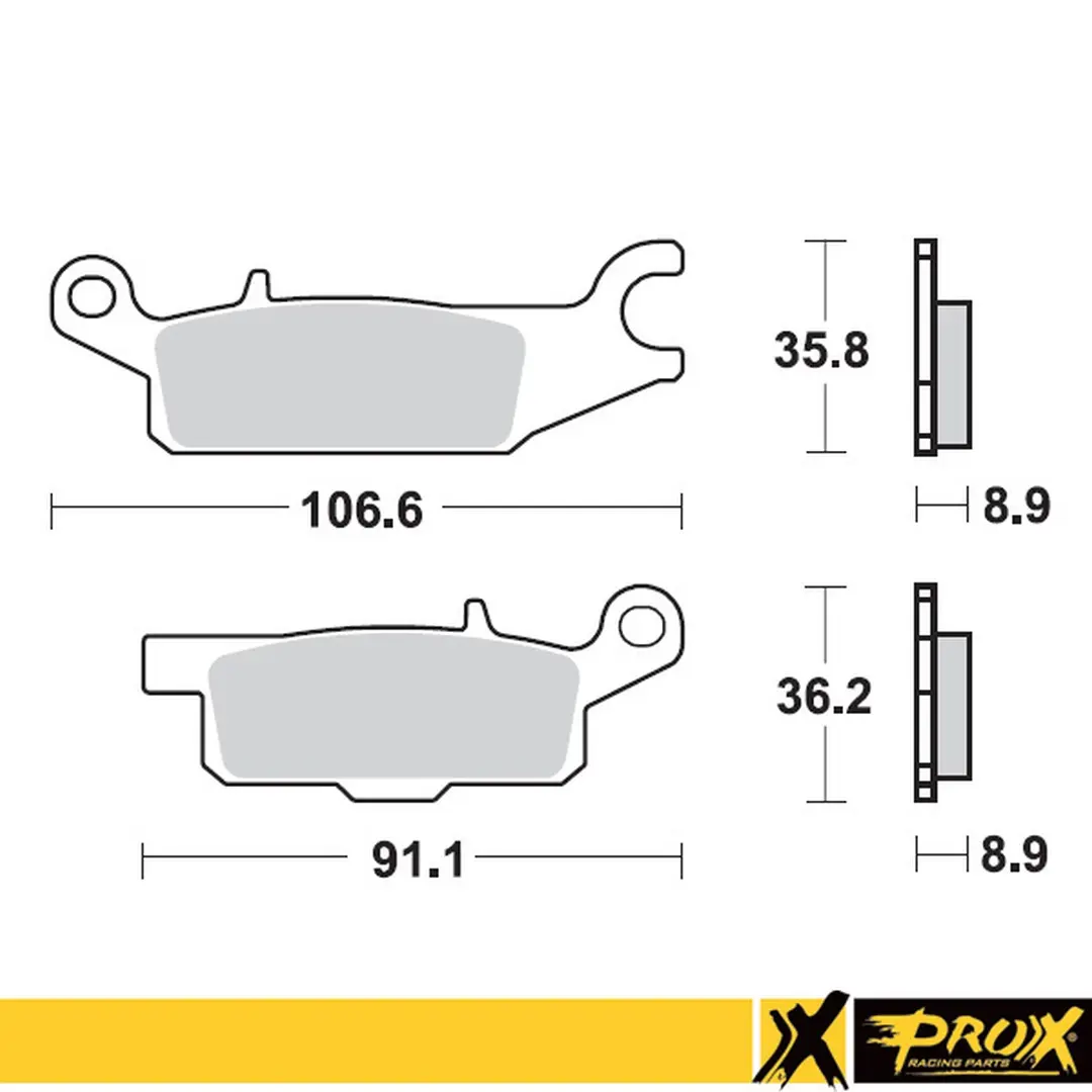 PROX brzdové destičky KH445 YAMAHA YFM 550 GRIZZLY 11-14, YFM 700 GRIZZLY 07-18 zadní levé (PROX brzdové destičky KH445 YAMAHA YFM 550 GRIZZLY 11-14,)