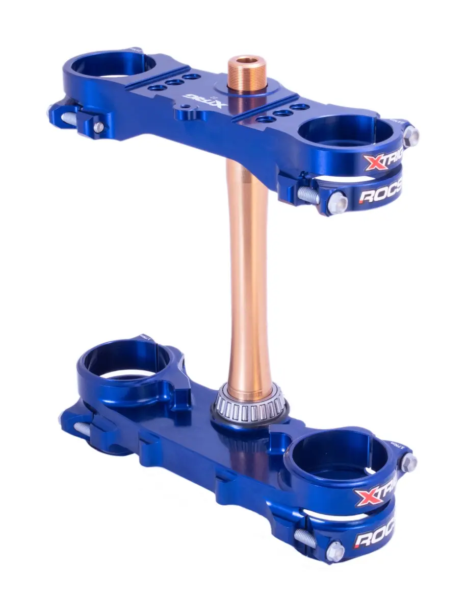 XTRIG vzpěry předního odpružení ROCS TECH TRIPLE CLAMPS YAMAHA YZ 250F '24-'25; YZ 450F '23-'25 (OFFSET 22mm) barva modrá ( )
