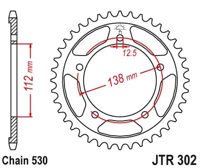 JR řetězové kolo zadní 408 42 (30242JT) HONDA CBR 900 RR '92-'95 (JR řetězové kolo zadní 408 42 (30242JT) HONDA CBR 900 RR '92-'95)